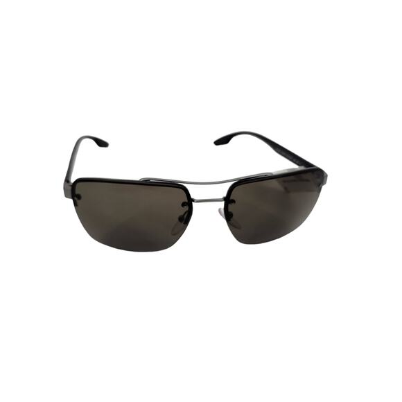Prada Linea Rossa 65mm Polarized Oversize Double Bridge Rectangle Sunglasses - Picture 1 of 7